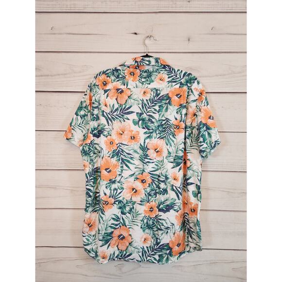 IZOD Saltwater Mens Multicolor‎ Floral Relaxed Classics Button Down Shirt  XL - Picture 2 of 4